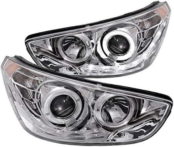 1112 ACCENT PROJECTOR HEADLIGHTS HALO CHROME CLEAR (CCFL)
