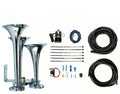 ~(12 lbs. 18X13X13)~ Basic Triple Train Horn Kit For Onboard Air Cast Zinc Alloy/Stainless Steel Chrome Finish Pacbrake