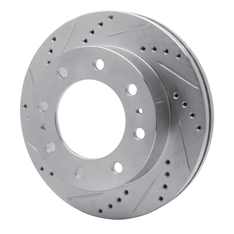 DFC 85-89 Chevrolet P30 Front Left Drilled & Slotted Silver Brake Rotor