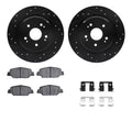 R1 E- Line Series Brake Rotor - D/S - Black w/ Ceramic Pads Hdw Fits Honda CR-V