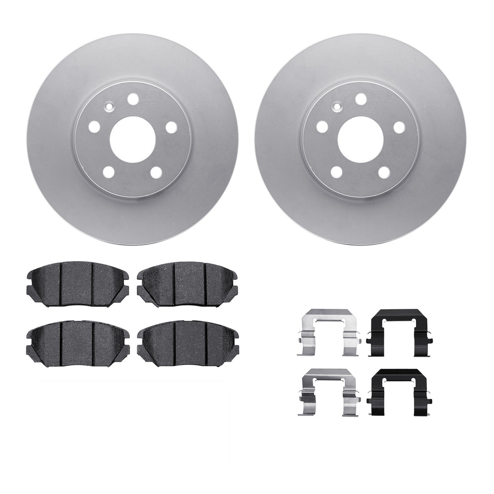 R1 Concepts Brake Rotor- Carbon Coated with Ceramic Pads Hdw Fits Buick Allure