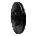 R1 10-18 BMW 535I GT Right Front Drilled & Slotted Black Brake Rotor