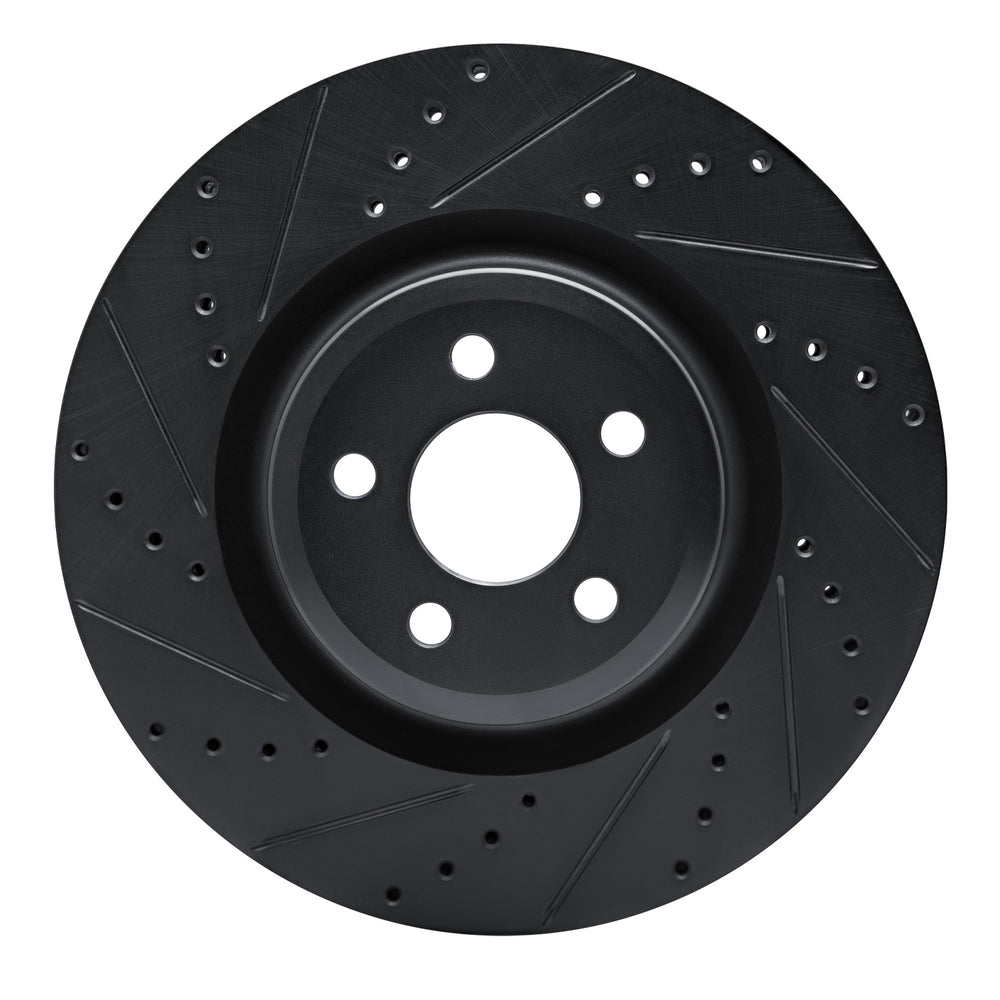 R1 19-24 Ford Edge Front Left Drilled & Slotted Black Brake Rotor