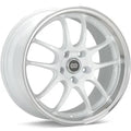 Enkei PF01SS 17x9 5x114.3 60mm Offset 75mm Bore Diameter White w/ Machined Lip Wheel