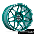 MOTEGI MR158 18X9.5 5X100 HOK-GRN MCH 40MM - MR158ED18955M40