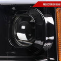 PROJECTOR HEAD LIGHTS WITH LED BAR - GLOSSY BLACK HOUSING