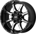 MO970 18x9 5x139.70/5x150.00 GLOSS BLACK W/ MACHINED FACE (18 mm)