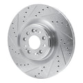 R1 Concepts Brake Rotor Drilled and Slotted Silver Fits Genesis G90