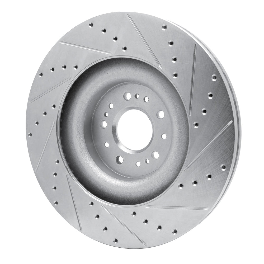 R1 Concepts Brake Rotor Drilled and Slotted Silver Fits Genesis G90
