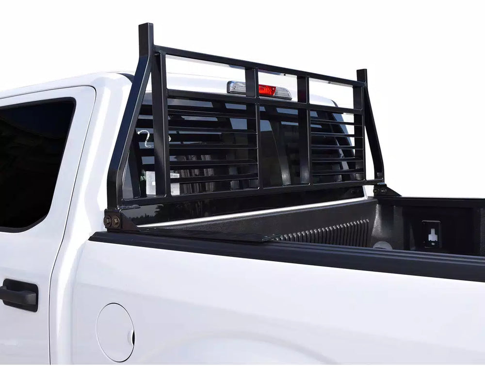 88C GM 2500/3500/9717 RAM/0717 TUNDRA/9417 F150 ALL HEADACHE RACK BLACK; COMES WITH BRACKET KIT