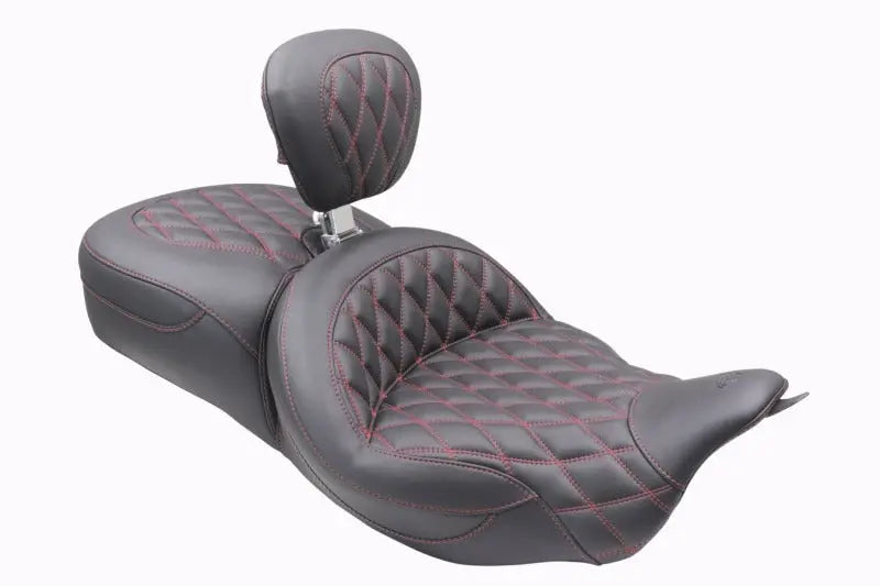 Mustang 08-25 Harley FL Touring Rd King Sp, Rd Glide Ltd, Dble Diamond ST Backrest - Black