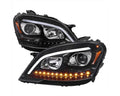 W164 PROJECTOR HEADLIGHTS WITH SEQUENTIAL LED TURN SIGNAL GLOSSY BLACK HOUSING AND CLEAR LENS - HALOGEN BULBS INCLUDED - US SPEC VEHICLES ONLY
