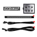 XK Glow Tube Strobe Lights w/ Traffic Modes Ultra LEDs + Solid On - Blue/Amber 8pc 12in
