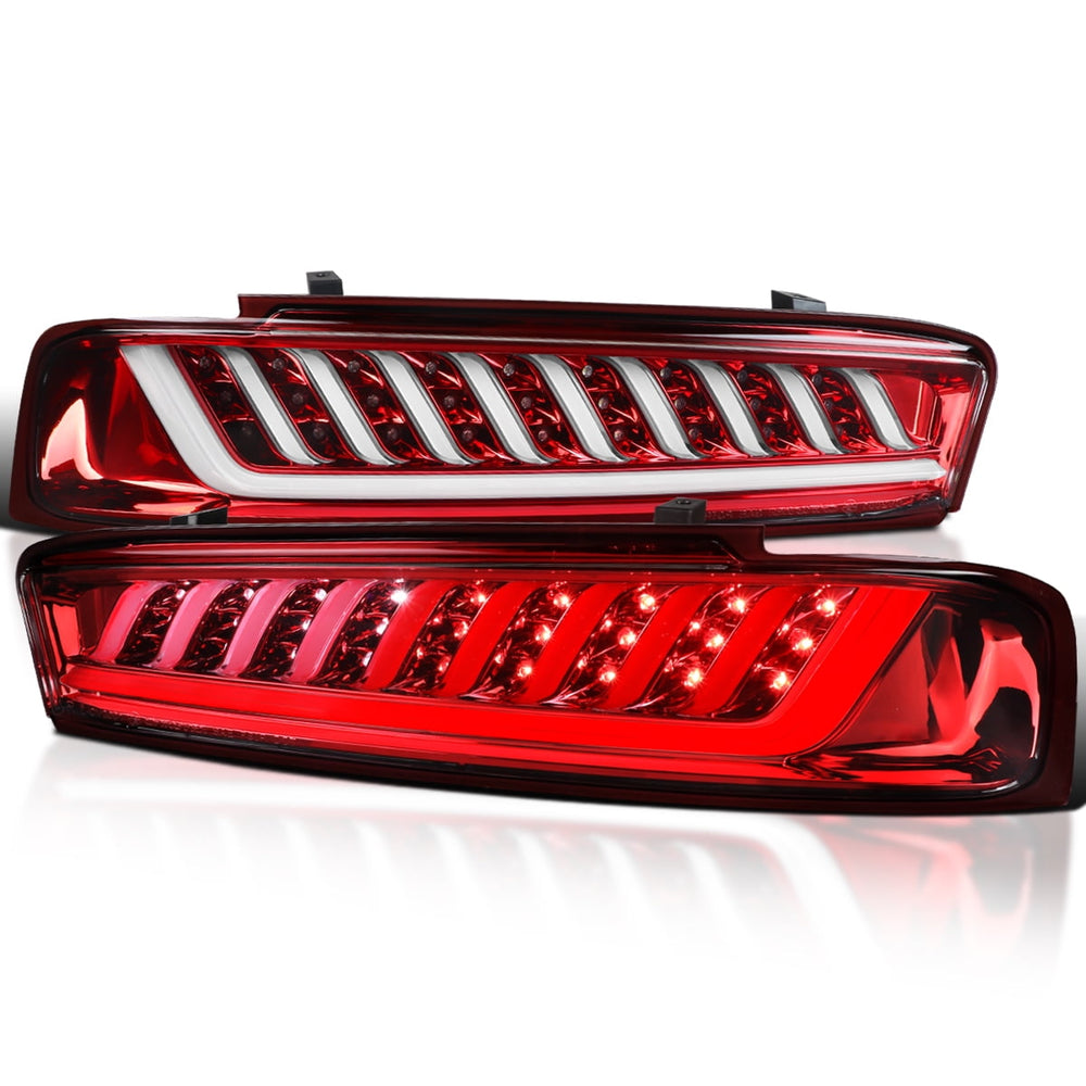 LED TAIL LIGHT- RED HOUSING WITH WHITE LIGHT BAR