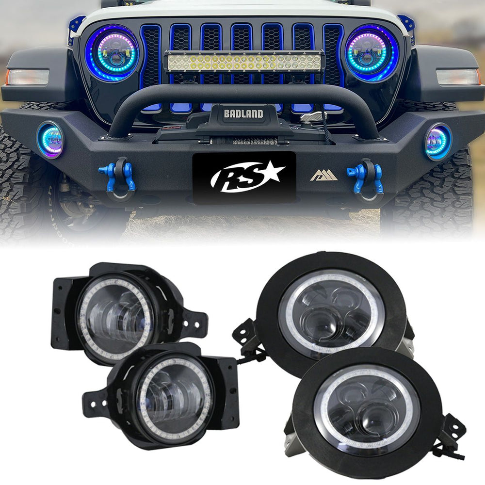 18C JEEP JL 9IN HEADLIGHT/4IN FOGLIGHT COLORSMART COMBO MULTI COLOR KIT