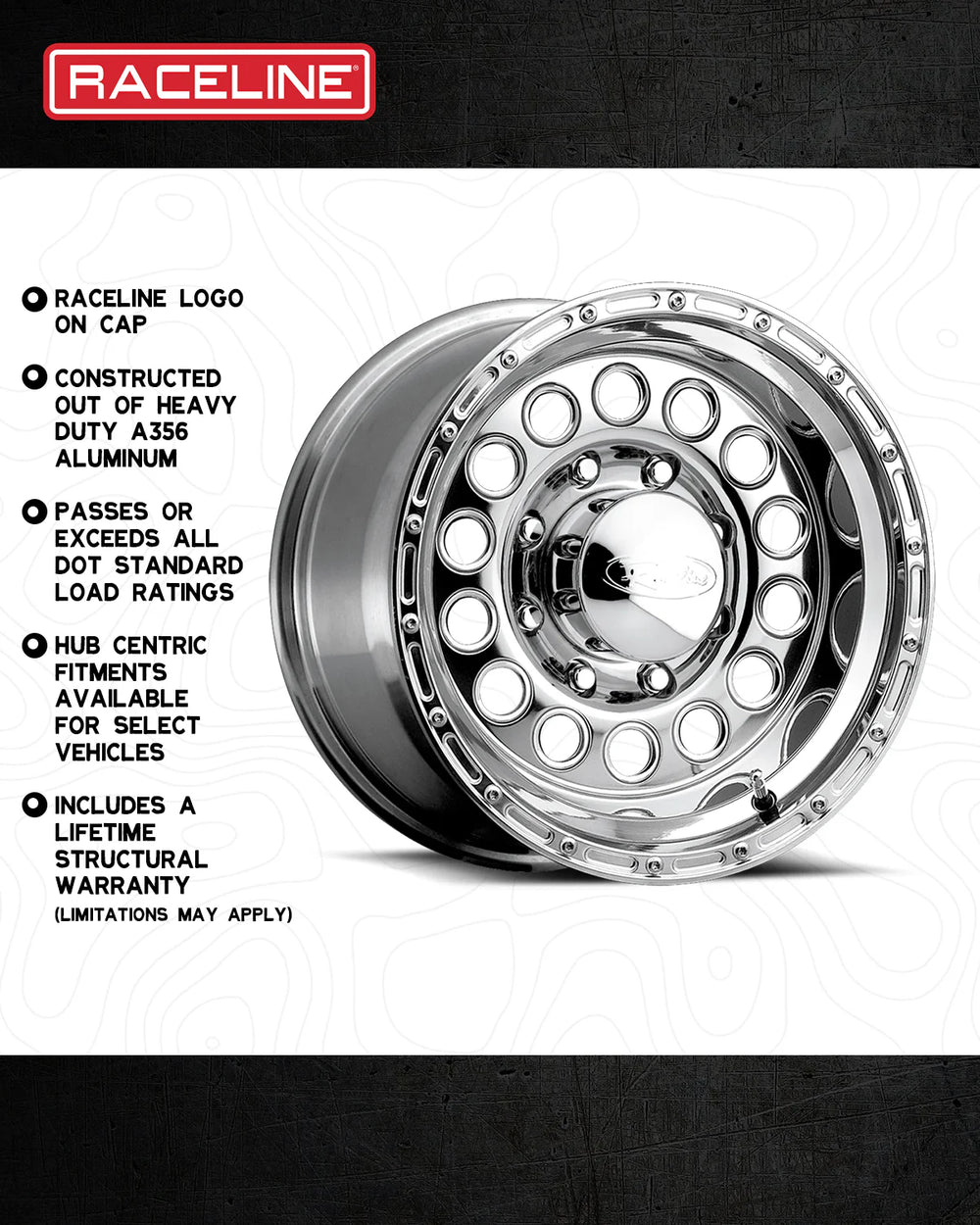 Raceline polished auto part