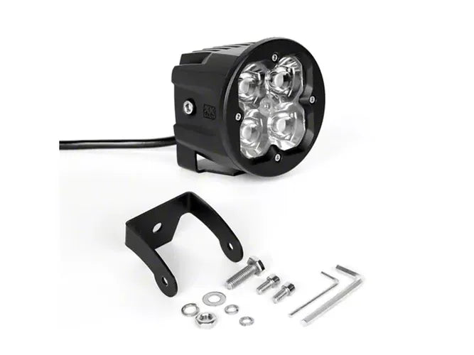 XK Glow Round XKchrome 20w LED Cube Light w/ RGB Accent Kit w/ Controller/Fog Mount- Spot Beam 2pc