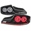 COUPE LED TAIL LIGHTS MATTE BLACK HOUSING CLEAR LENS WHITE LED BAR SEQUENTIAL TURN SIGNAL WITH BREATHING LIGHT EFFECT