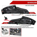 COUPE LED TAIL LIGHTS MATTE BLACK HOUSING CLEAR LENS WHITE LED BAR SEQUENTIAL TURN SIGNAL WITH BREATHING LIGHT EFFECT