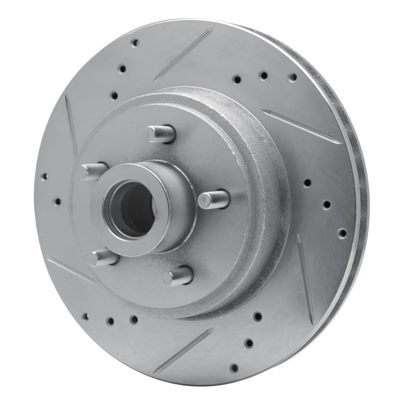 R1 70-72 Ford Country Squire Front Left Drilled & Slotted Silver Brake Rotor