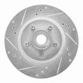 R1 70-72 Ford Country Squire Front Left Drilled & Slotted Silver Brake Rotor