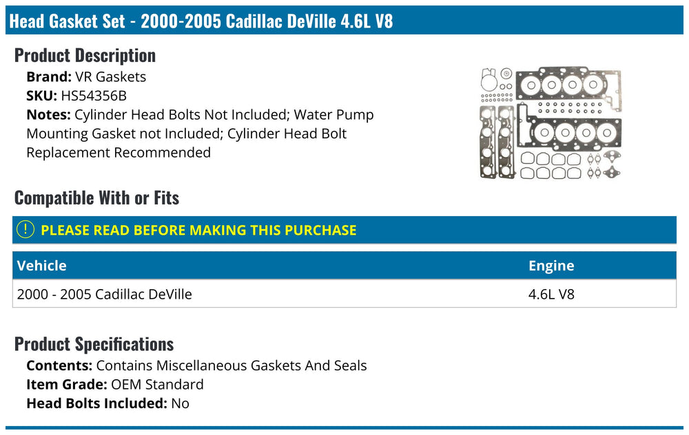 Head Set GM-Pass: 281(4.6L) DOHC (2000-2004)