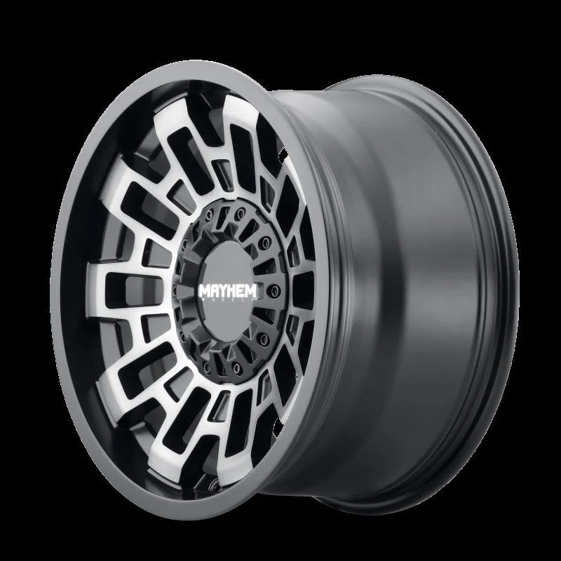 MAYHEM CORTEX 8113 MATTE BLACK W MACHINED DART TINT 17X9 5-127 5-139.7 -12MM 87.1MM