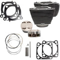 S&S Cycle 2017+ M8 Models 4.250in Bore 4-5/8in Stroke Cylinder Kit - Wrinkle Black w/ Highlight