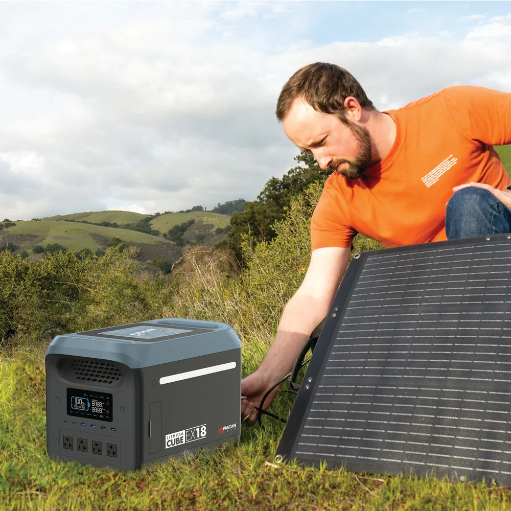 LITHIUM CUBE EX18 SOLAR GENERATOR 48V 1440WH 120V RMS OUTPUT BLACK