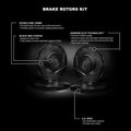 R1 Concepts Brake Rotor- Slotted - Black