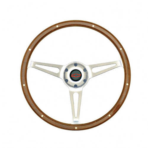 GT3 Cobra Style Wood Ste ering Wheel 14in Polish