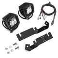 ~(8 lbs. 27X10X6)~ 2016-2017 FORD EXPLORER: Hood Hinges LED Light Bar Mounts - By A Pillar - for mounting Two 3 IN Zroadz Cube Pod Work Lights or Similar Style Light - Bolts On to Hood Hinges - Easy Install