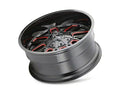 ~(42 lbs. 22X22X13)~ COGENT (8107) BLACK W/PRISM RED 20X12 6-135/6-139.7 -51mm 106mm