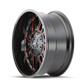 ~(42 lbs. 22X22X13)~ COGENT (8107) BLACK W/PRISM RED 20X12 6-135/6-139.7 -51mm 106mm