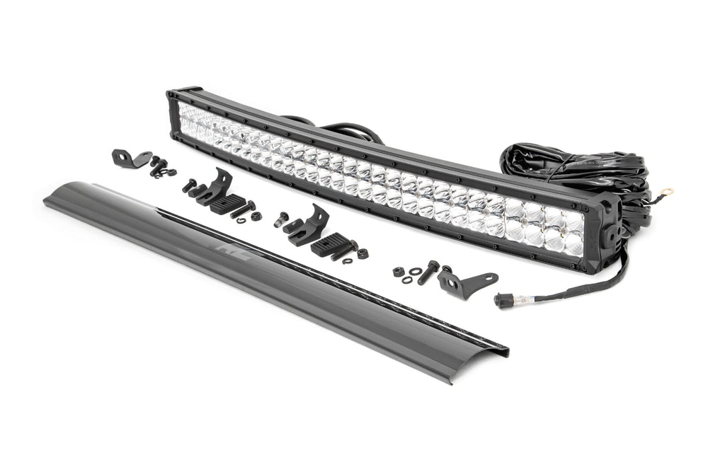 30-inch Curved Cree LED Light Bar - (Dual Row Chrome Series w Cool White DRL)