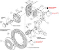 Wilwood AERO6 Front Hub Kit 14.00 Drilled-Red Chevy C-10 60-87 CPP Drop Spindle