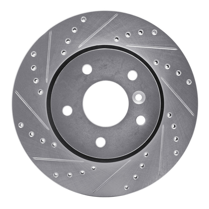 R1 21-25 Genesis GV80 Coupe Front Left Drilled & Slotted Silver Brake Rotor