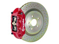 Brembo 10-15 Camaro V6 Rear GT BBK 4 Piston Cast 365x28 1pc Rotor Drilled-Red