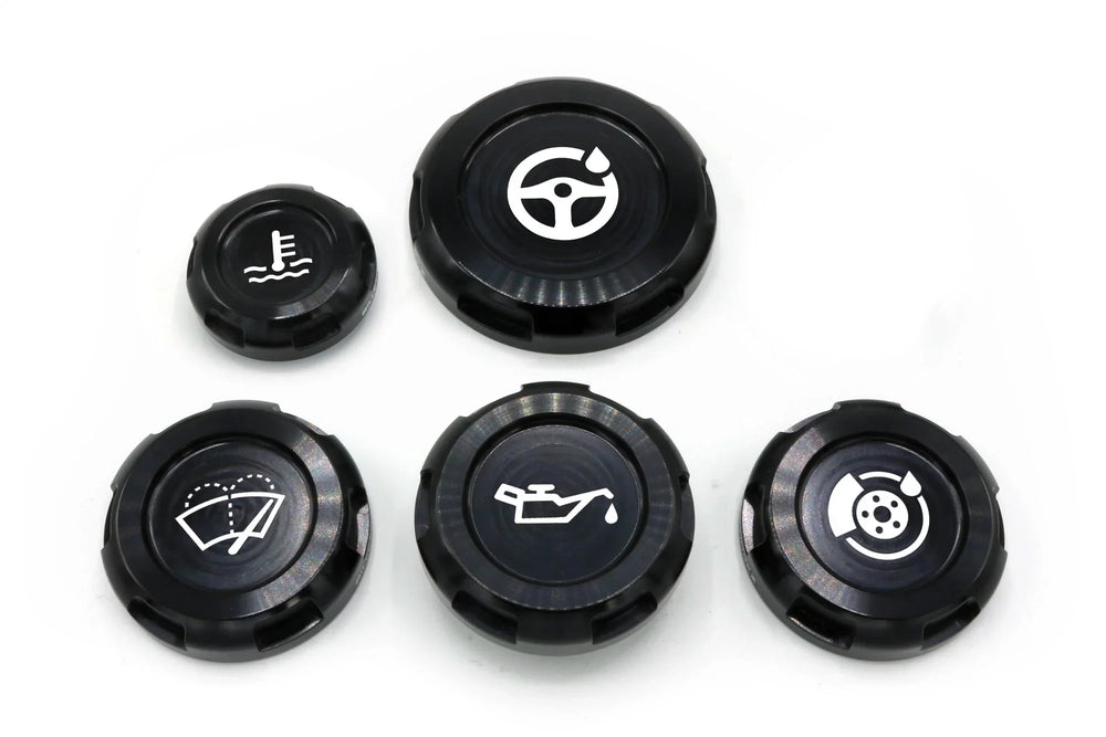 Billetworkz Blue Engine Bay Caps Set - Zero Series - Fluid Engraving - Fits 2015-2021 STI