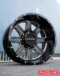 Aluminum Wheels 20x10 Hostage 940M Milled Gloss Black -19 Offset 5 on 127 Bolt Pattern 78.1 Bore Raceline