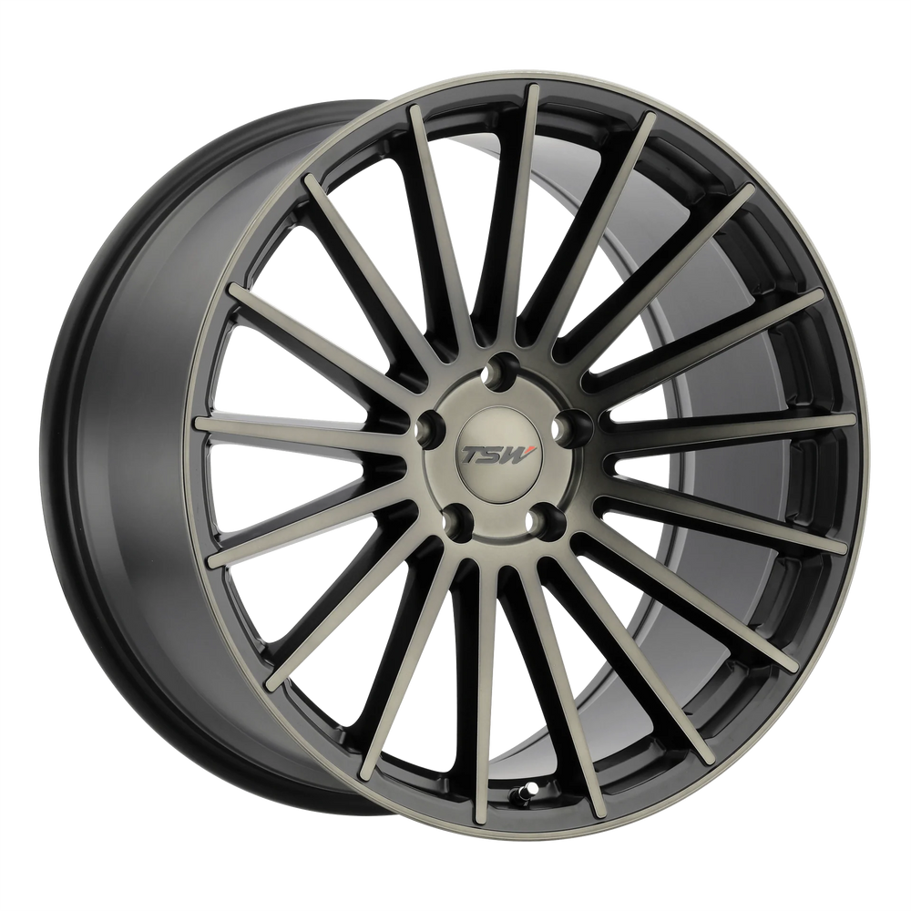 ~(23 lbs. 19X19X10)~ TSW LUCO 17x8.0 5/108 ET40 CB72.1 MATTE BLACK W/MACHINE FACE AND DARK TINT