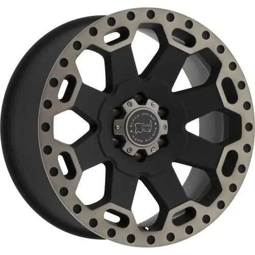 WARLORD 17x9.0 5/127 ET12 CB71.6 MATTE BLK W/MACHINE DARK TINT LIP