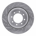 R1 Concepts Brake Rotor Drilled and Slotted Silver Fits Ford F-250