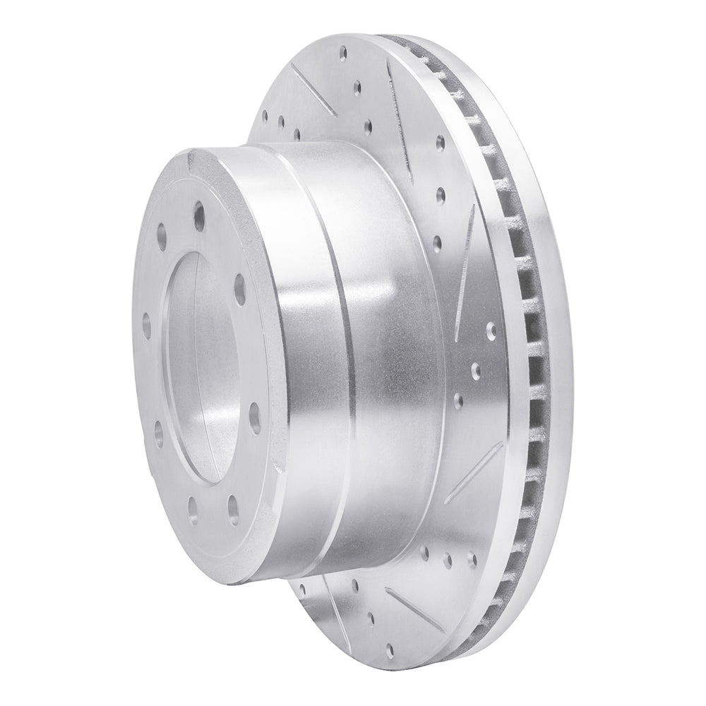 R1 Concepts Brake Rotor Drilled and Slotted Silver Fits Ford F-250