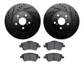 R1 E- Line Series Brake Rotor - D/S - Black w/ Ceramic Pads Fits Toyota Corolla