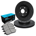 R1 E- Line Series Brake Rotor - D/S - Black w/ Ceramic Pads Fits Toyota Corolla