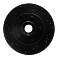 R1 93-95 Chevrolet G20 Front Left Drilled & Slotted Black Brake Rotor