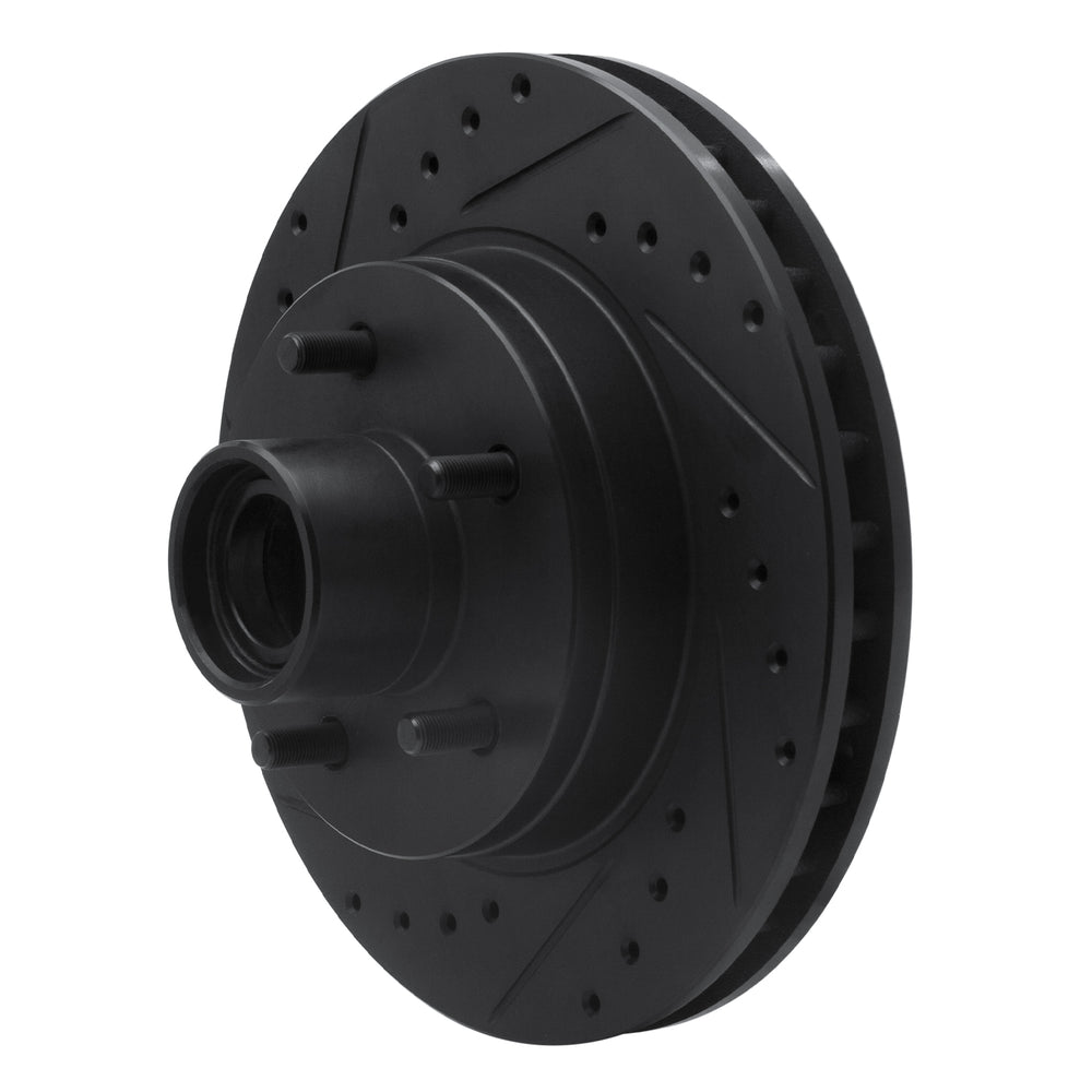 R1 93-95 Chevrolet G20 Front Left Drilled & Slotted Black Brake Rotor