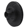 R1 93-95 Chevrolet G20 Front Left Drilled & Slotted Black Brake Rotor