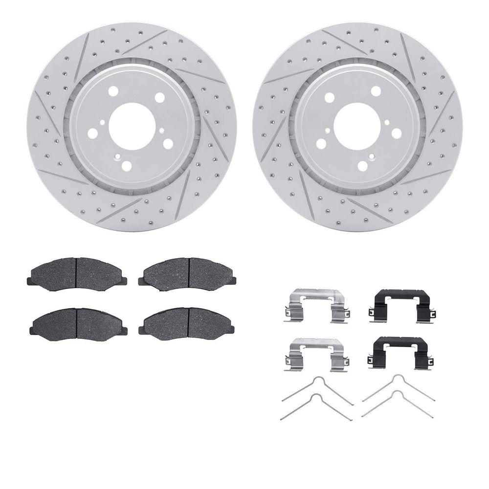 DFC 18-25 Honda Odyssey Front Drilled & Slotted Geoperformance Rotors 5000 Advanced Pads w/Hardware